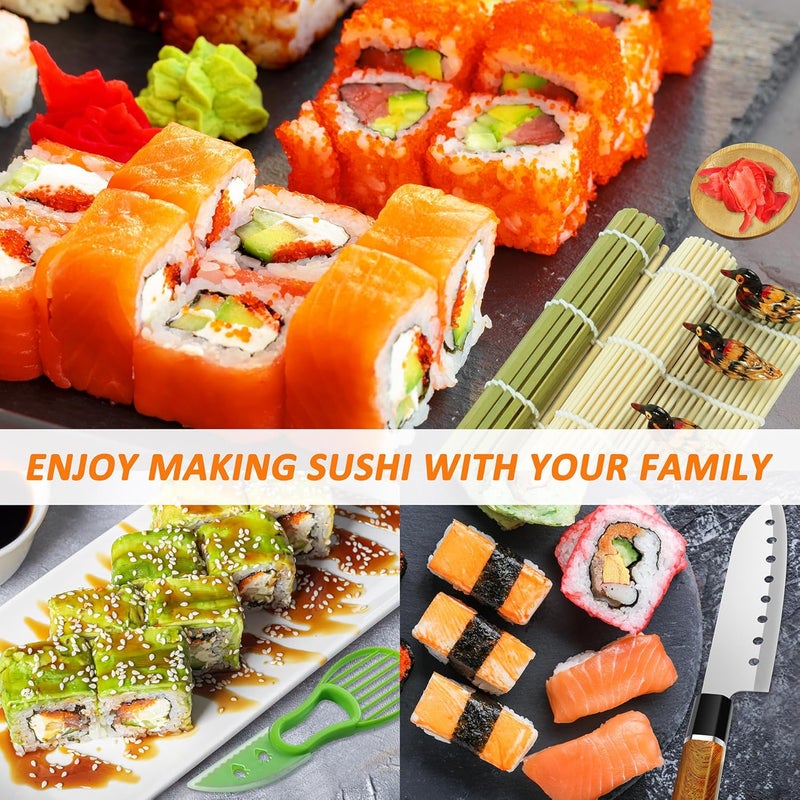 TIMDAM Sushi Making Kit, 27 Pcs Sushi Maker Kit for Beginners, Sushi Roller Kit, Sushi Kit with Sushi Mat, Sushi Bazooka, Paddle & More, Sushi Making Tools Sushi Kit, DIY Sushi Set Kitchen Accessories - Image 3